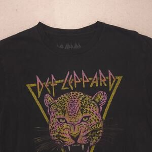 Def Leppard Band Graphic Crew Neck T Shirt Adult Mens Size Medium M Black